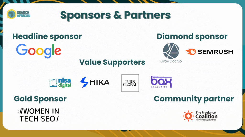 Flyer design of Search Africon 2.0 sponsors